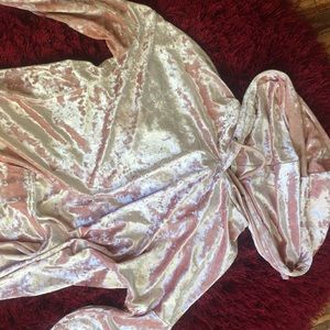 Blush velvet hoodie